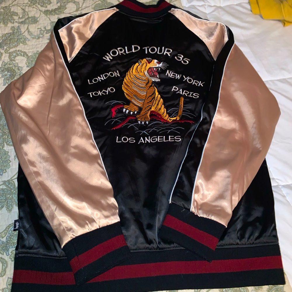 Men’s Stussy satin bomber jacket - L